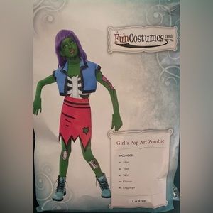 🎃 Halloween costume Girl’s Pop Art Zombie 🧟‍♀️ Size Large